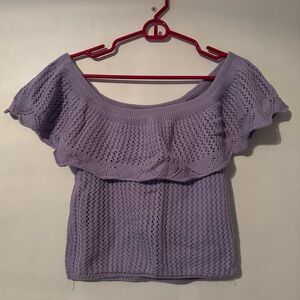 Lilac Off the Shoulder Sweater